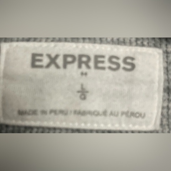 Express Men's Gray and White Striped Shirt . - Picture 4 of 13